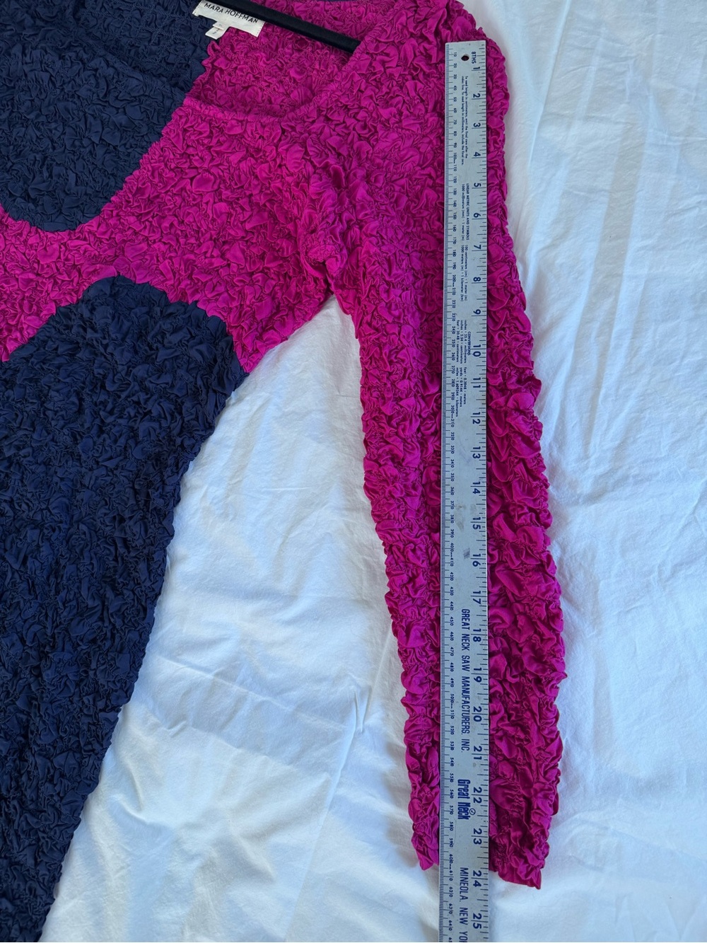 Mara Hoffman Two-Tone Textured Long Sleeve Maxi Dress in Black and Magenta - Picture 10 of 13